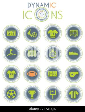 Football dynamic icons Stock Vector