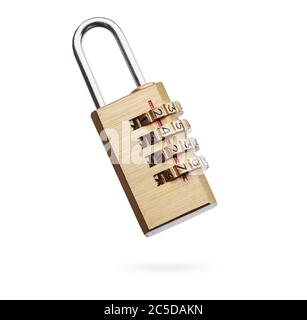 combination lock isolated on a white background with clipping path Stock Photo