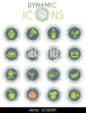 food and kitchen dynamic icons Stock Vector