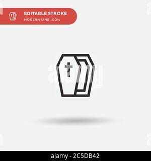 Casket Simple vector icon. Illustration symbol design template for web mobile UI element. Perfect color modern pictogram on editable stroke. Casket icons for your business project Stock Vector