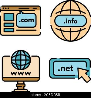 Domain icons vector flat Stock Vector