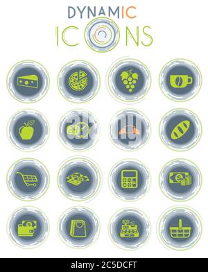 grocery store dynamic icons Stock Vector Image & Art - Alamy