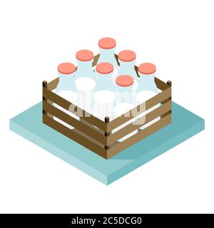 Bottle of milk vector image set Stock Vector