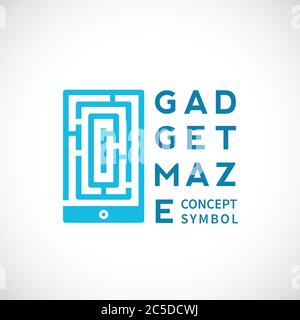 Gadget Maze Abstract Vector Concept Icon Stock Vector