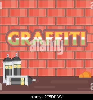Creative, graffiti flat style vector Stock Vector