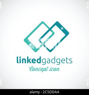 Linked Gadgets Abstract Vector Concept Icon Stock Vector