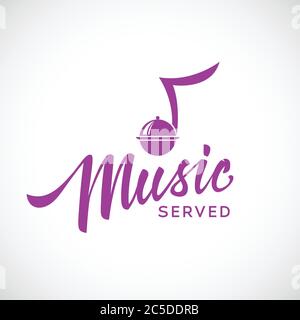Music served vector concept icon with hand lettering Stock Vector
