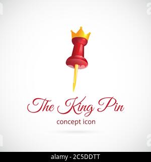 King pin abstract vector symbol icon Stock Vector