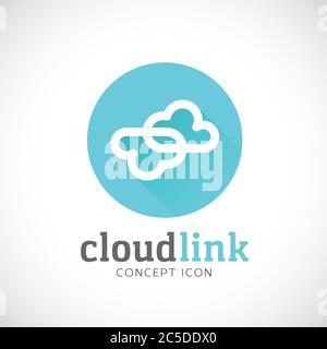 Cloud Link Abstract Vector Concept Storage Icon Stock Vector