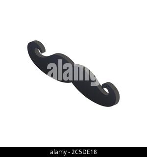 Isometric of Mustache icon in trendy flat style. Vector illustration. EPS 10. Stock Vector