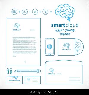 Smart Cloud Logo and Identity Template Stock Vector