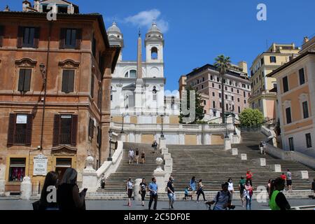 spanish steps a famous tourist destination and landmark in rome italy Stock Photo