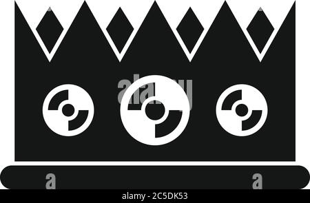 Video game gold crown icon. Simple illustration of video game gold crown vector icon for web design isolated on white background Stock Vector