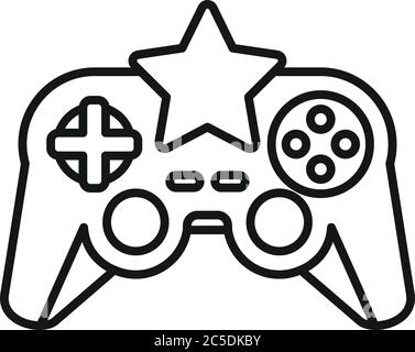 Star video game joystick icon. Outline star video game joystick vector icon for web design isolated on white background Stock Vector
