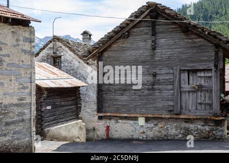 Canza village, Formazza Valley, Ossola Valley, VCO, Piedmont, Italy Stock Photo