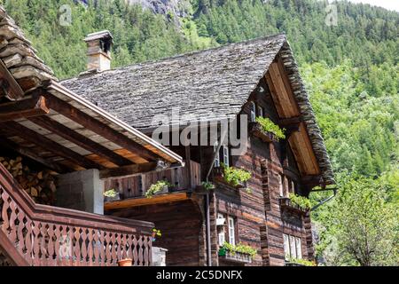 Canza village, Formazza Valley, Ossola Valley, VCO, Piedmont, Italy Stock Photo