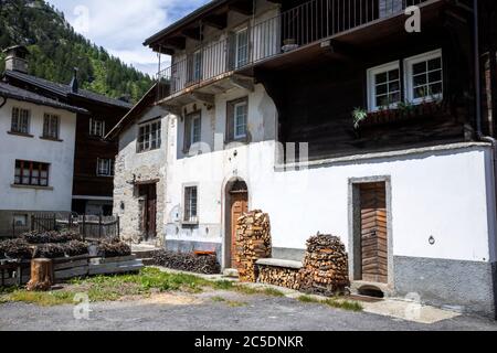 Canza village, Formazza Valley, Ossola Valley, VCO, Piedmont, Italy Stock Photo