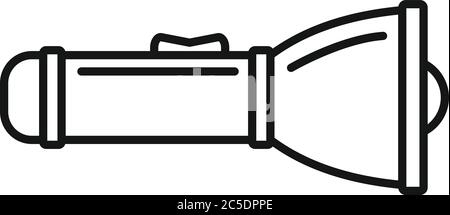 Policeman flashlight icon. Outline policeman flashlight vector icon for web design isolated on white background Stock Vector