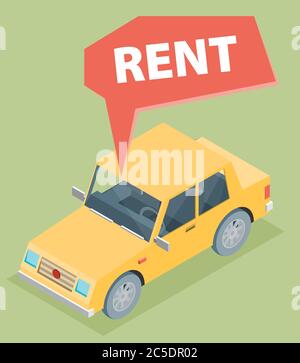 Car for rent. Vector illustration. Stock Vector