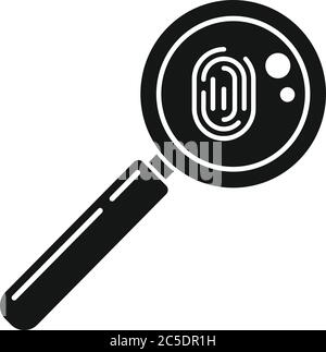 Policeman magnifier fingerprint icon. Simple illustration of policeman magnifier fingerprint vector icon for web design isolated on white background Stock Vector