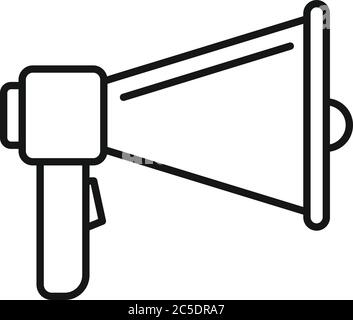 Police megaphone icon. Outline police megaphone vector icon for web design isolated on white background Stock Vector