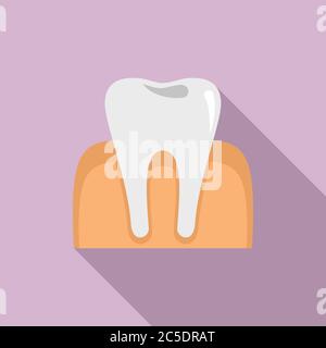 Tooth anesthesia icon. Flat illustration of tooth anesthesia vector icon for web design Stock Vector