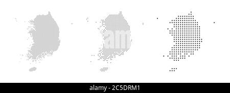 Abstract South Korea Map with dot Pixel Spot Modern Concept Design Isolated on White background Vector illustration. Stock Vector