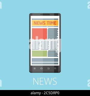 vector illustration of news flat design concept. Stock Vector