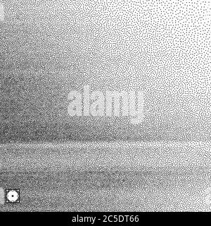 Wavy background. Black and white grainy design. Pointillism pattern. Stippled vector illustration. Stock Vector