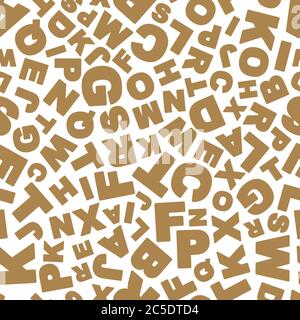 Vector illustration of seamless pattern with letters. Abstract alphabet background. Stock Vector