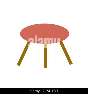 Three legged stool. isolated on white background Stock Vector