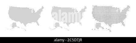 Abstract USA or United States of America Map with dot Pixel Spot Modern Concept Design Isolated on White background Vector illustration. Stock Vector