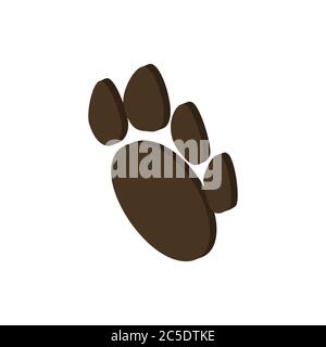 Isometric of Animal footprint icon on white background. Vector illustration in trendy flat style. ESP 10. Stock Vector