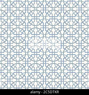 Tangled modern pattern, based on traditional oriental arabic patterns - arabesque. Seamless vector background. Plain colors - easy to recolor. Stock Vector