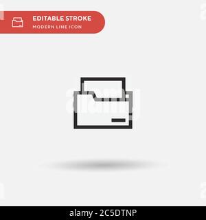 Folders Simple vector icon. Illustration symbol design template for web mobile UI element. Perfect color modern pictogram on editable stroke. Folders icons for your business project Stock Vector