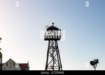 View of a watch tower, Alcatraz Prison Stock Photo