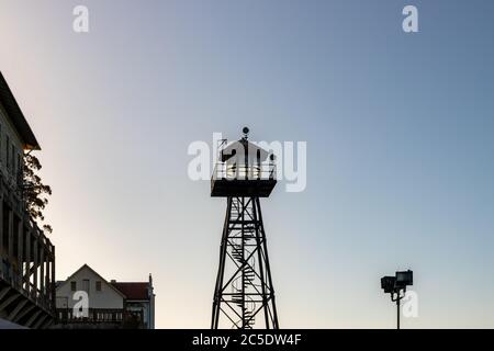 View of a watch tower, Alcatraz Prison Stock Photo