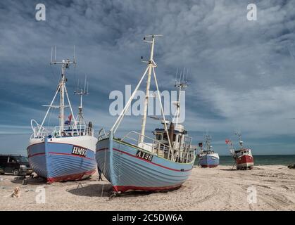 Coastal cutters at Thorup beach in the western part of Denmark Stock Photo