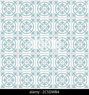 Floor tiles - seamless vintage pattern with quatrefoils. Seamless vector background. Plain colors - easy to recolor. Stock Vector