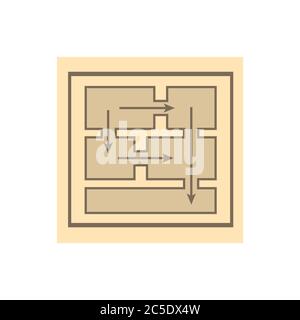 Evacuation plan of the building sign in trendy flat style isolated. Illustration EPS 10. Stock Vector