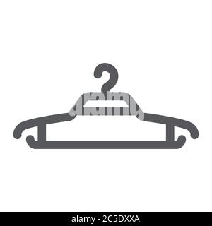 Hanger glyph icon, clothing and wardrobe, clothes hanger sign, vector graphics, a solid pattern on a white background. Stock Vector