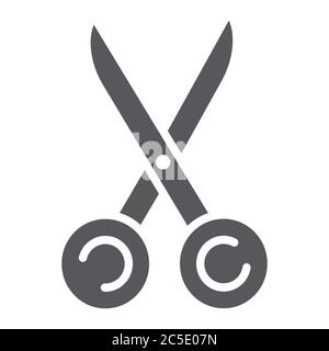 Sewing scissors glyph icon, tool and sew, tailors equipment sign, vector graphics, a solid pattern on a white background. Stock Vector