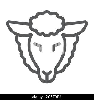 Lamb of god line icon, jewish and animal, sheep sign, vector graphics, a linear pattern on a white background. Stock Vector