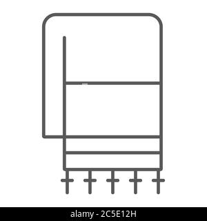 Jewish tallit thin line icon, religion and israel, jew tallit sign, vector graphics, a linear pattern on a white background. Stock Vector