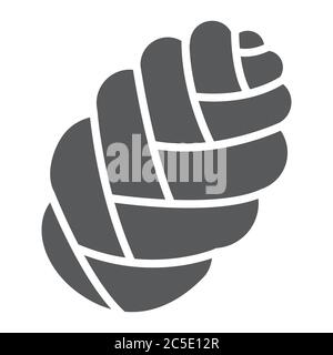 Challah glyph icon, bake and bakery, jewish bread sign, vector graphics, a solid pattern on a white background. Stock Vector