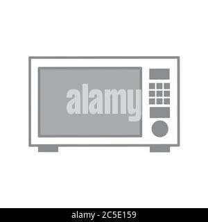 Microwave oven kitchen on white background. Kitchen appliance isolated electric element icon. Vector illustration EPS 10. Stock Vector
