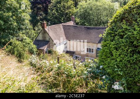 'Rosebank' in the Cotswold village of Slad, Gloucestershire UK - The childhood home of Laurie Lee, author of 'Cider with Rosie'. Stock Photo