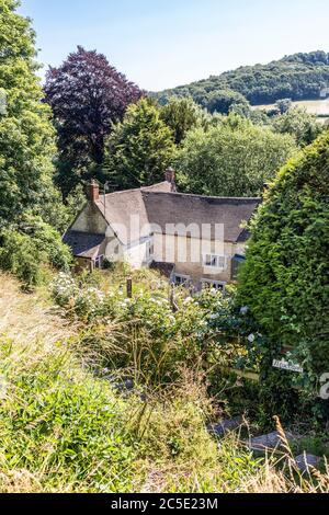 'Rosebank' in the Cotswold village of Slad, Gloucestershire UK - The childhood home of Laurie Lee, author of 'Cider with Rosie'. Stock Photo