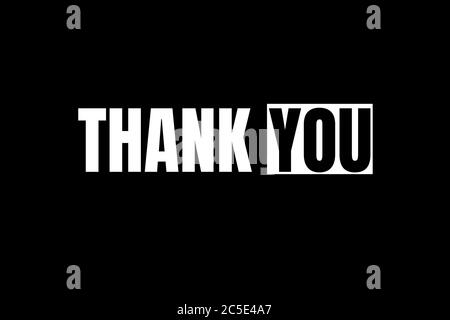 Thank you poster with modern design on black background Stock Photo