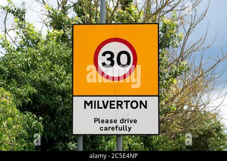 Milverton village sign, Warwickshire, England, UK Stock Photo